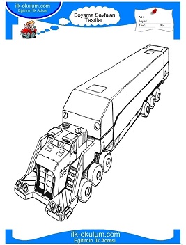 Çocuklar İçin Tır Boyama Sayfaları 